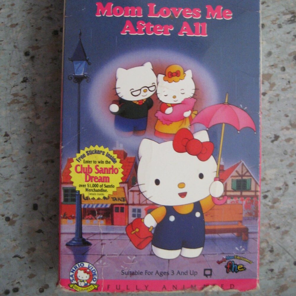 HELLO KITTY' Mom Loves Me After All 1995 VHS- Vintage